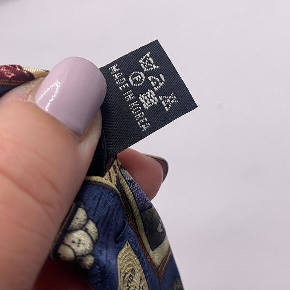 Tango by Max Raab Golf Nostalgia Novelty Print Tie Golf Enthusiasts Blue Silk - Picture 7 of 7